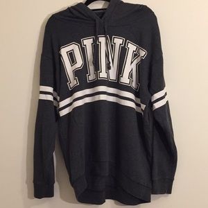 PINK VICTORIAS SECRET GRAY PULLOVER HOODIE